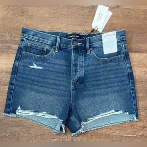 Calvin Klein distressed denim high rise waist shorts NWT womens size 30
